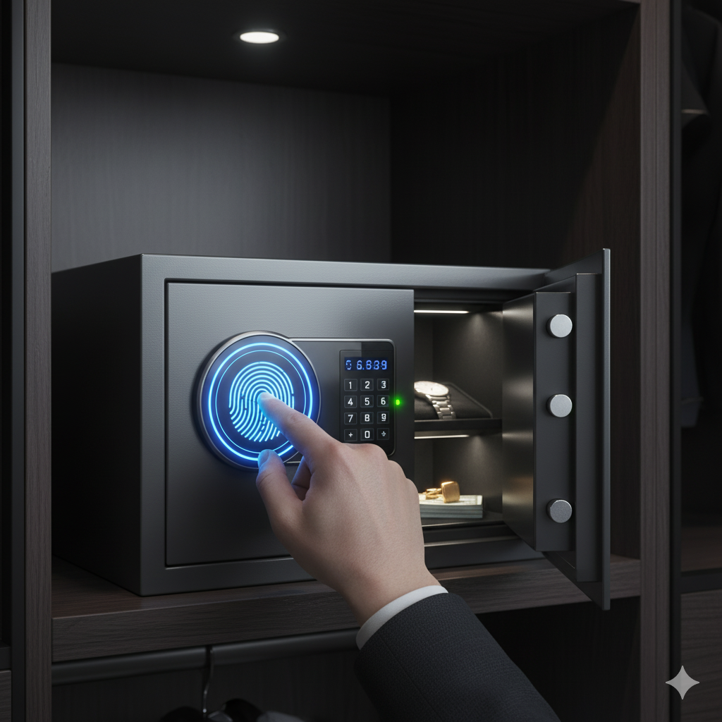 قاصة إلكترونية بالبصمة أو الرمز